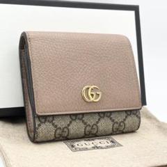 ✨人気モデル✨GUCCI 二つ折り　折り財布　マーモント　GGスプリーム　ピンク
