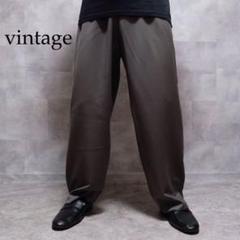 vintage カーキ 2タック スラックスパンツ