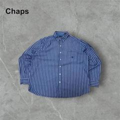 USA古着Chaps ストライプ ボタンダウンシャツ長袖 刺繍