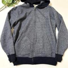 ikka イッカ　ジップアップフード付きパーカー　メンズ　Mサイズ　グレー系