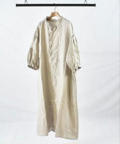 新品タグ付き　ガーゼ　Gauze#　リネン　フリル　パフスリーブ　ワンピース