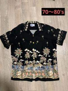 80's RJC アロハシャツ　ブラック　USA