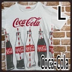 Coca-Cola コカコーラ メンズ 半袖 Tシャツ 白 ホワイト L