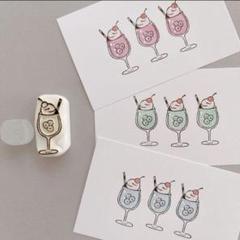 消しゴムはんこ　レトロなクリームソーダはんこのサムネイル