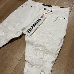 valabasas【新品未使用】クラッシュスキニーフレアデニム 30
