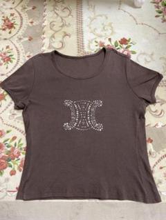 【美品】CELINE マカダム柄トリオンフ Tシャツ 半袖カットソーLサイズ CELINE - CELINE セリーヌ トリオンフ ボーダールーズTシャツ