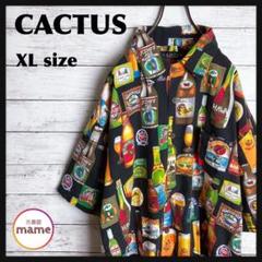 【激レア‼︎】CACTAS◎90s ビール柄 酒柄 半袖 総柄アロハシャツ