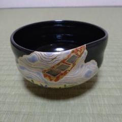 茶道具　京焼　水無月窯　藤谷芳哉作　色絵　柳橋文　茶碗　共箱　M　5350 茶道具 京焼 水無月窯 藤谷芳哉作 色絵 柳橋文 茶碗 共箱 M 5350