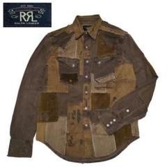 未使用✨ RRL ダブルアールエル パッチワーク 長袖ウエスタンシャツ