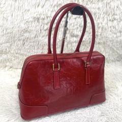 定番 ハンドバッグ コーチ COACH シグネチャー柄 赤 レザー F7012 バッグ