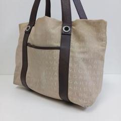 ✨定番デザイン✨ブルガリ　ロゴマニア　3500　トートバック　ベージュ