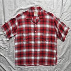 R*D様 希少　60s 70s BRENT オンブレ チェックレーヨンシャツ 60s】vintage BRENT オンブレチェック レーヨンシャツ 開襟