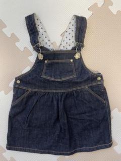 プチバトー　デニム風　ジャンスカ　10ans　新品 デニムジャンパースカート｜ベビー服・子供服通販のPETTIT