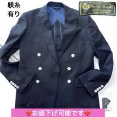 極美品mitsumine zegna サマーウール紺ブレ背抜きシルクL