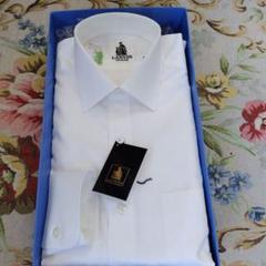 LANVIN ホワイトドレスシャツ SUR MESURE　オーダメイド　三越