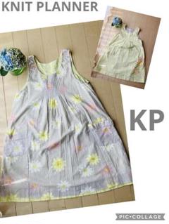 【 KP 】ニットプランナー　リバーシブル　花柄　ノースリーブワンピース 140