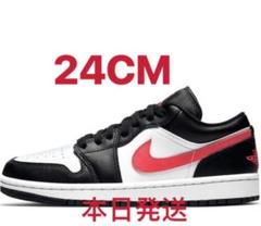 ナイキ ウィメンズ エアジョーダン 1 ロー NIKE スニーカー 黒 白 赤