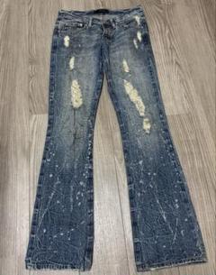 midas ミダス ラメ ダメージ ヒゲ デニム フレア M - メルカリ