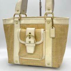 【良品】COACH かごバッグ ハンドバッグ トートバッグ 手提げかばん