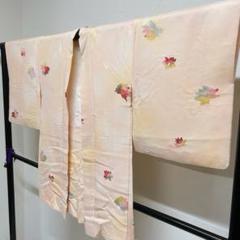 羽織　正絹　薔薇模様　鱗地紋　ぼかし染め　カラフル　菊花　着物　054t