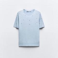 ジュエルニットトップス ライトブルー Sサイズ ZARA ZARA シェニール トップス ニット M 水色｜Yahoo!フリマ（旧