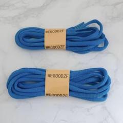 WEGOODZF 靴紐 楕円形 厚さ4㎜ 運動靴 紐サファイアブルー100cm
