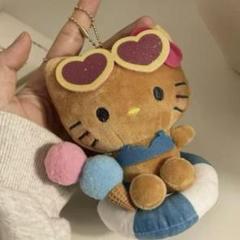 ハローキティ 水着 日焼けバージョン ぬいぐるみ　浮輪付き　新品タグ付2000 ハローキティ 水着 日焼けバージョン ぬいぐるみ 浮輪付き 新品