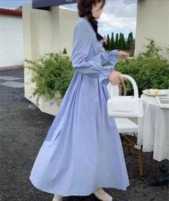 【新品・未使用】dreamgarden ブルー ロングワンピース