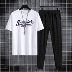 部屋着　大きいサイズ　2点セット　メンズ　半袖　Tシャツ　パンツ　3L　黒