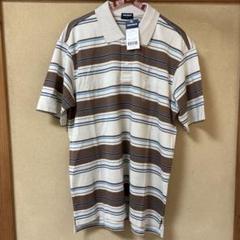 90s old uniqlo 茶 ポロシャツ ボーダー デッドストック 紺タグ