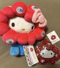 【セット売り】ミャクミャク キティちゃん 万博会場　ぬいぐるみM キーホルダー セット売り】ミャクミャク キティちゃん 万博会場 ぬいぐるみM