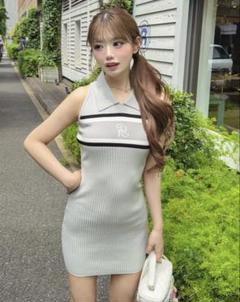 ダーリッチ darich ロゴアメスリニットワンピース GRY