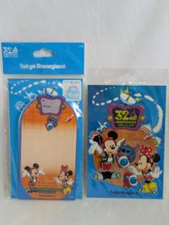 ディズニーランド　32周年　ポストカード　メモ　スティッチ　ミッキー　ミニー