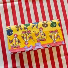 マクドナルドネル生地♡レア柄♡かわいい財布♡ハンドメイド長財布♡通帳ポーチ♡