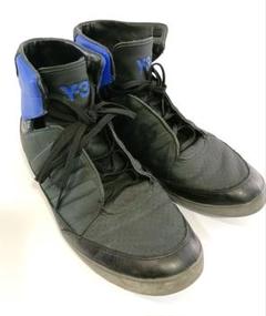 Y-3 ハイカットスニーカー ブラック/ブルー