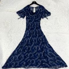 【極美品】RRL ワンピース ドレス 花柄 プリーツ マキシ丈 シルク ブルー 極美品】RRL ワンピース ドレス 花柄 プリーツ マキシ丈 シルク