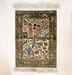 ⭐️SALE⭐️イタリアベニス、ペルシャ絨毯絵画絨毯手織り ペルシャ絵画絨毯 [絨毯]29×42cm [額込]50×66cm 手織り ワイン