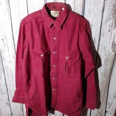 【ヴィンテージ】caberas シャツ　アメリカ製　古着　Mサイズ　赤色　レッド
