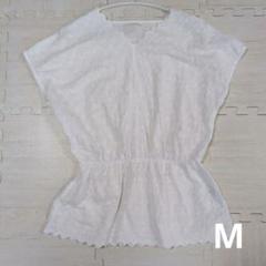 chocol raffine robe　刺繍入り　ホワイト　半袖ブラウス　М