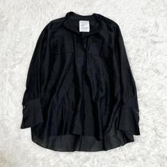 Chaos サンディングシルクブラウス シアー ブラック コットン シルク Chaos サンディングシルクブラウス シアー ブラック コットン