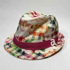 【美品】archivio アルチビオ ハット チェック マルチカラー ピンク