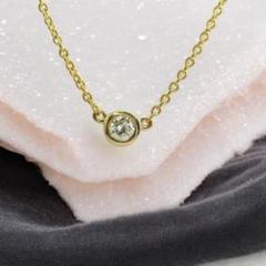 ティファニー　バイザヤード天然ダイヤネックレス750YG ダイヤ直径3.9mm TIFFANY&Co. ティファニー バイザヤード天然ダイヤネックレス750YG