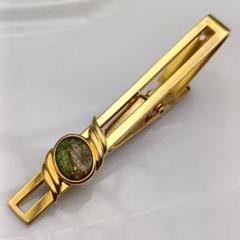 アンモライト ネクタイピン ～時の煌めきを纏う黄金の化石