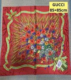 C416/GUCCI グッチ スカーフ オレンジ系マルチカラー 花 正方形 特価商品 C416/GUCCI 正方形 花 オレンジ系マルチカラー