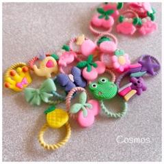 子供ヘアアクセ　バラエティヘアゴム　ワンポイントアクセサリー　リボン　アニマル
