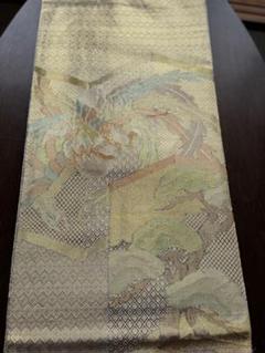 1520 華 袋帯 洋花 洋風 抽象 銀