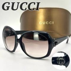 美品　GUCCI　サングラス　インターロッキング　ラインストーン　ブラック　ロゴ