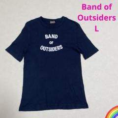 【Band of Outsiders】ロゴプリント　Tシャツ ネイビーL＊PH