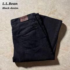 L.L.BeanワイドブラックデニムW33L28ジーンズストリートシック当時物黒