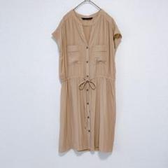 美品 マルティニーク ウエストドロスト フレンチスリーブチュニック とろみシャツ